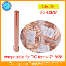 Copper tig torch parts, 10N serise collect